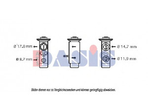 AKS DASIS 840540N išsiplėtimo vožtuvas, oro kondicionavimas 
 Oro kondicionavimas -> Vožtuvai
1298300184, 1688300084, 1688300284