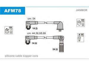 JANMOR AFM78 uždegimo laido komplektas 
 Kibirkšties / kaitinamasis uždegimas -> Uždegimo laidai/jungtys
60537826, 60537945, 60537946, 60538409