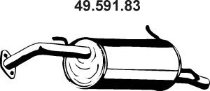 EBERSPÄCHER 49.591.83 galinis duslintuvas 
 Išmetimo sistema -> Duslintuvas
B685-40-100L, B692-40-100E, BP20-40-100C