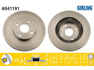GIRLING 6041191 stabdžių diskas 
 Dviratė transporto priemonės -> Stabdžių sistema -> Stabdžių diskai / priedai
BJ1Y3325X, B27Y3325XL1, B27Y3325XL1