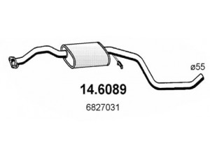 ASSO 14.6089 vidurinis duslintuvas 
 Išmetimo sistema -> Duslintuvas
1019428, 1076510, 1495892, 2000023