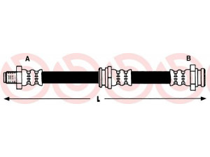 BREMBO T 79 040 stabdžių žarnelė 
 Stabdžių sistema -> Stabdžių žarnelės
5155075F00, BFH5746, PHB550, 815069126