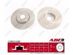 ABE C3R031ABE stabdžių diskas 
 Dviratė transporto priemonės -> Stabdžių sistema -> Stabdžių diskai / priedai
7701207357, 8200177024