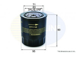 COMLINE CTY11140 alyvos filtras 
 Filtrai -> Alyvos filtras
116000000000, 3549957, 15600-20550