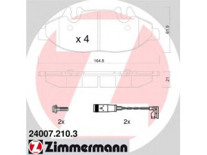 ZIMMERMANN 24007.210.3 stabdžių trinkelių rinkinys, diskinis stabdys 
 Techninės priežiūros dalys -> Papildomas remontas
000 421 6110, 001 421 0910, 003 420 7820