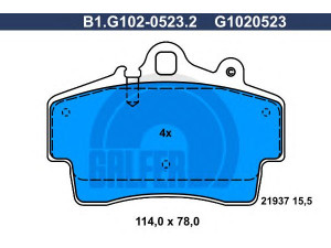 GALFER B1.G102-0523.2 stabdžių trinkelių rinkinys, diskinis stabdys 
 Techninės priežiūros dalys -> Papildomas remontas
986 351 939 11, 986 351 939 13
