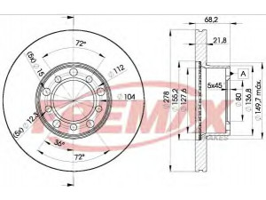 FREMAX BD-0172 stabdžių diskas 
 Stabdžių sistema -> Diskinis stabdys -> Stabdžių diskas
126 420 0005, 126 420 0172, 126 421 0012