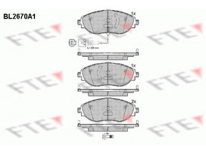 FTE BL2670A1 stabdžių trinkelių rinkinys, diskinis stabdys 
 Techninės priežiūros dalys -> Papildomas remontas
3C0 698 151 E, 3C0 698 151 F, 3C0 698 151 G