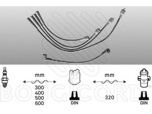 BOUGICORD 4009 uždegimo laido komplektas 
 Kibirkšties / kaitinamasis uždegimas -> Uždegimo laidai/jungtys
72386585, 72387585, 5974-23