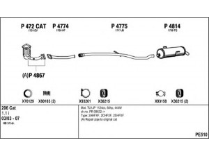 FENNO PE510 išmetimo sistema 
 Išmetimo sistema -> Išmetimo sistema, visa