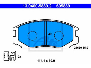 ATE 13.0460-5889.2 stabdžių trinkelių rinkinys, diskinis stabdys 
 Techninės priežiūros dalys -> Papildomas remontas
MR389511, MR389512, X3511001
