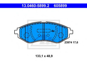 ATE 13.0460-5899.2 stabdžių trinkelių rinkinys, diskinis stabdys 
 Techninės priežiūros dalys -> Papildomas remontas
94566892, 96534653, 96534653