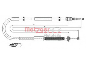 METZGER 12.0703 trosas, stovėjimo stabdys 
 Stabdžių sistema -> Valdymo svirtys/trosai
46819335