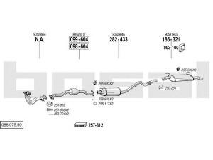 BOSAL 088.075.50 išmetimo sistema 
 Išmetimo sistema -> Išmetimo sistema, visa