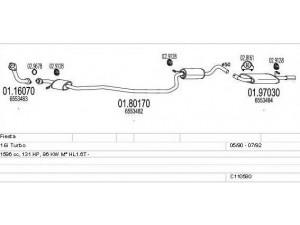 MTS C110580008697 išmetimo sistema 
 Išmetimo sistema -> Išmetimo sistema, visa