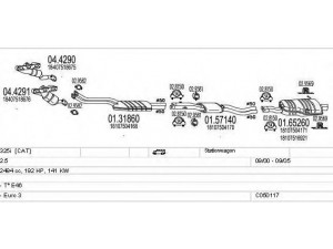 MTS C050117000814 išmetimo sistema 
 Išmetimo sistema -> Išmetimo sistema, visa
