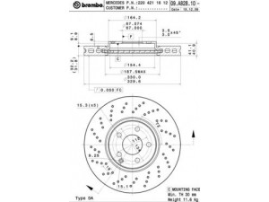 BREMBO 09.A828.10 stabdžių diskas 
 Dviratė transporto priemonės -> Stabdžių sistema -> Stabdžių diskai / priedai
2204211812