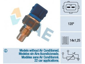FAE 34460 siuntimo blokas, aušinimo skysčio temperatūra; jutiklis, cilindro galvos temperatūra 
 Elektros įranga -> Jutikliai
96.243.502.80, 96.243.508.80, 9624350280
