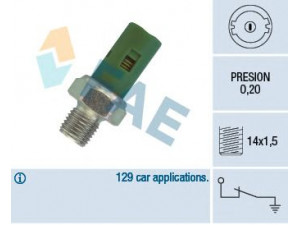 FAE 12630 alyvos slėgio jungiklis 
 Variklis -> Variklio elektra
25240-00QAA, 25240-00QAD, 25240-BN700