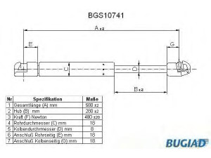 BUGIAD BGS10741 dujinė spyruoklė, bagažinė 
 Priedai -> Bagažinė/pakrovimo skyrius
GJ6J-62-620B, GJ6J-63-620B