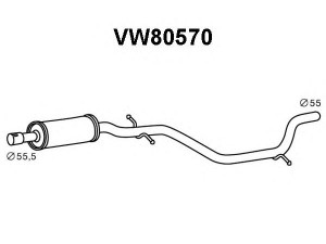 VENEPORTE VW80570 vidurinis duslintuvas 
 Išmetimo sistema -> Duslintuvas
1K0253209L