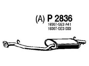 FENNO P2836 galinis duslintuvas 
 Išmetimo sistema -> Duslintuvas
18307-SD2J33, 18307-SE3033, 18307-SE3A22
