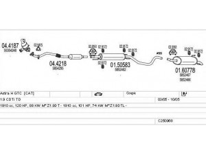 MTS C250968011484 išmetimo sistema 
 Išmetimo sistema -> Išmetimo sistema, visa