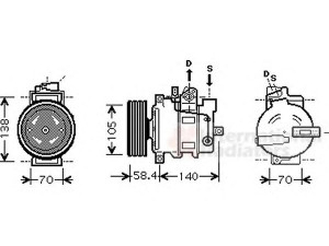 VAN WEZEL 0300K262 kompresorius, oro kondicionierius 
 Oro kondicionavimas -> Kompresorius/dalys
4F0260805G, 4F0260805P