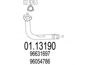 MTS 01.13190 išleidimo kolektorius 
 Išmetimo sistema -> Išmetimo vamzdžiai
96054786, 96631697