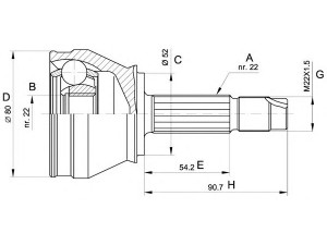 OPEN PARTS CVJ5229.10 jungčių komplektas, kardaninis velenas 
 Ratų pavara -> Sujungimai/komplektas
0007078573, 0007085573, 0046307122