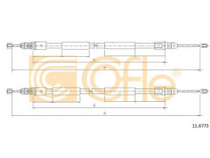 COFLE 11.6773 trosas, stovėjimo stabdys 
 Stabdžių sistema -> Valdymo svirtys/trosai
6025371373