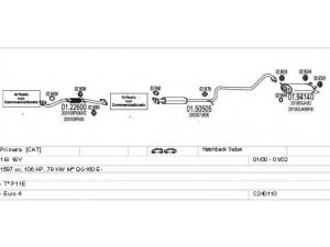 MTS C240110004586 išmetimo sistema 
 Išmetimo sistema -> Išmetimo sistema, visa