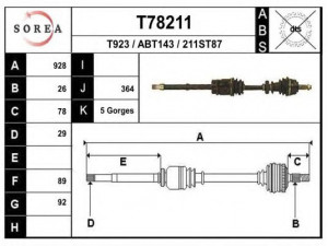 EAI T78211 kardaninis velenas 
 Ratų pavara -> Kardaninis velenas