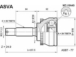 ASVA MT-15A43 jungčių komplektas, kardaninis velenas 
 Ratų pavara -> Sujungimai/komplektas
MB896215, MB896216