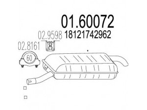 MTS 01.60072 galinis duslintuvas 
 Išmetimo sistema -> Duslintuvas
18121742962