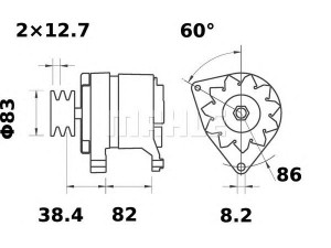 MAHLE ORIGINAL MG 133 kintamosios srovės generatorius