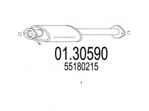 MTS 01.30590 priekinis duslintuvas 
 Išmetimo sistema -> Duslintuvas
55180215