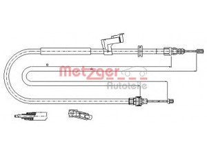 METZGER 11.5494 trosas, stovėjimo stabdys 
 Stabdžių sistema -> Valdymo svirtys/trosai
1439905, 6G912A635EE