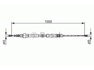 BOSCH 1 987 477 696 trosas, stovėjimo stabdys 
 Stabdžių sistema -> Valdymo svirtys/trosai
1J0 609 721 E, 1J0 609 721 H, 1J0 609 721 E
