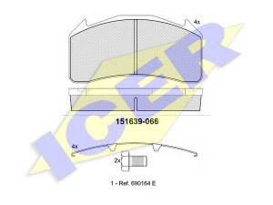 ICER 151639 stabdžių trinkelių rinkinys, diskinis stabdys 
 Techninės priežiūros dalys -> Papildomas remontas
3 093 531