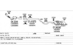 MTS C380149002952 išmetimo sistema 
 Išmetimo sistema -> Išmetimo sistema, visa
