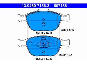 ATE 13.0460-7186.2 stabdžių trinkelių rinkinys, diskinis stabdys 
 Techninės priežiūros dalys -> Papildomas remontas
1355950, 1360303, 2M5V-2K021-AA