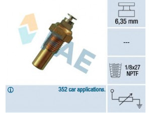 FAE 32230 siuntimo blokas, aušinimo skysčio temperatūra 
 Variklis -> Variklio elektra
8-92061-480-0, 8-92063-941-0, 1338448