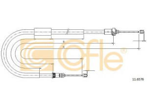 COFLE 11.6576 trosas, stovėjimo stabdys 
 Stabdžių sistema -> Valdymo svirtys/trosai
8200440514, 8200662793