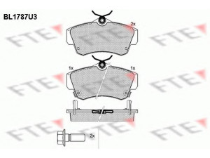 FTE BL1787U3 stabdžių trinkelių rinkinys, diskinis stabdys 
 Techninės priežiūros dalys -> Papildomas remontas
05017843AA, 05083853AA, 05086364AA