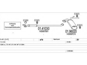 MTS C350090007907 išmetimo sistema 
 Išmetimo sistema -> Išmetimo sistema, visa