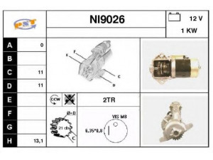 SNRA NI9026 starteris
M3T26685, 2330037A00, 2330037A01