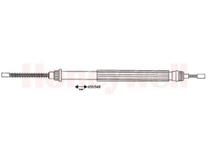 BENDIX 432847B trosas, stovėjimo stabdys 
 Stabdžių sistema -> Valdymo svirtys/trosai
7700812520