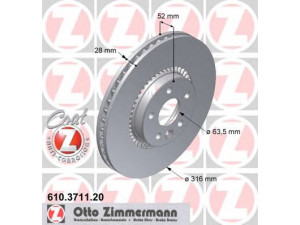 ZIMMERMANN 610.3711.20 stabdžių diskas 
 Stabdžių sistema -> Diskinis stabdys -> Stabdžių diskas
1 380 046, 1 404 955, 1 405 509