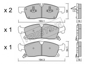 TRUSTING 942.0 stabdžių trinkelių rinkinys, diskinis stabdys 
 Techninės priežiūros dalys -> Papildomas remontas
006 420 39 20, 68052369AA